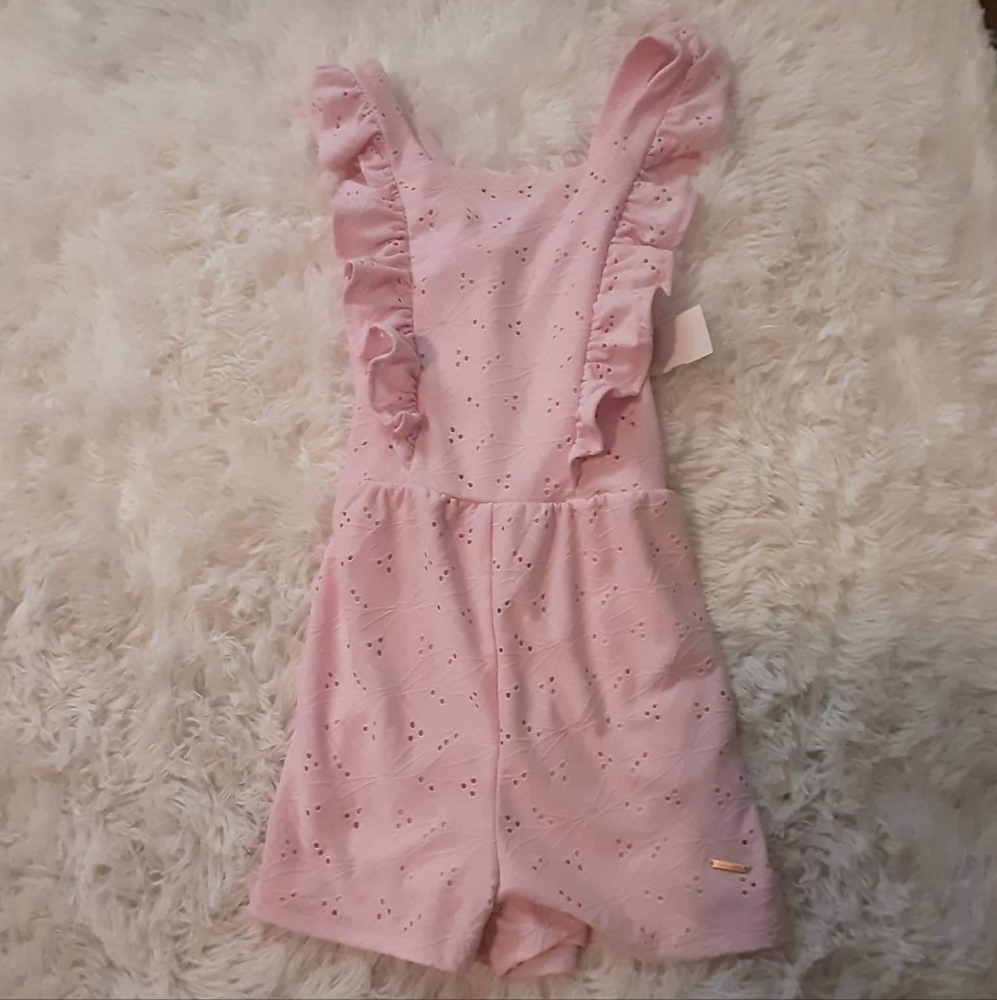 Tahari Girl, pink romper, size 10